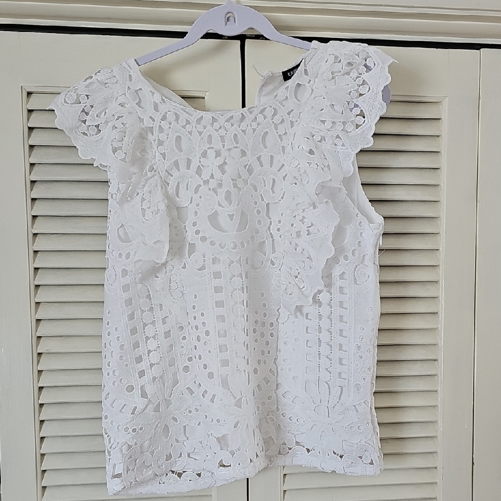 Elegant White Lace Top